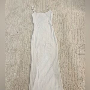 Bershka Elegant White Spaghetti Strap Dress